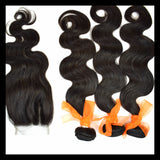 3 x 100g Bundles & Lace Closure - Peruvian Virgin Human Hair Deal - annahair