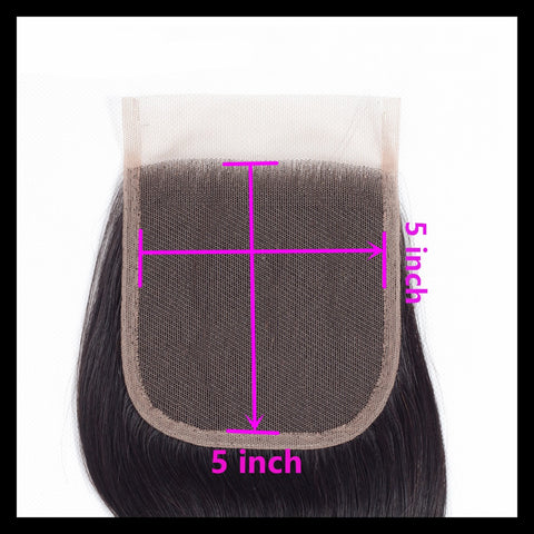5" x 5" Lace Closure - Silky Straight Virgin Human Hair