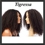 The Tigressa Unit - Cheap Kinky Curl Virgin Human Hair Hand Made Custom 4" x 4" Closure Wig - annahair