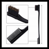 Double Sided Baby Hair & Edge Control Tool - Boar Bristle Brush & Comb